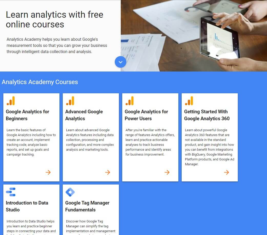 b2b content marketing habits helps you to better collect and analyze data and to learn how to do it. Google analytics academy is a great place to start with learning how to use your data and analytics correctly and transform into insights.