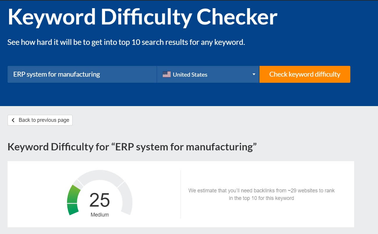 A keyword difficulty checker from Ahrefs is a great tool to see if you should target the keyword because it shows you how difficult it is to rank for your selected keyword.