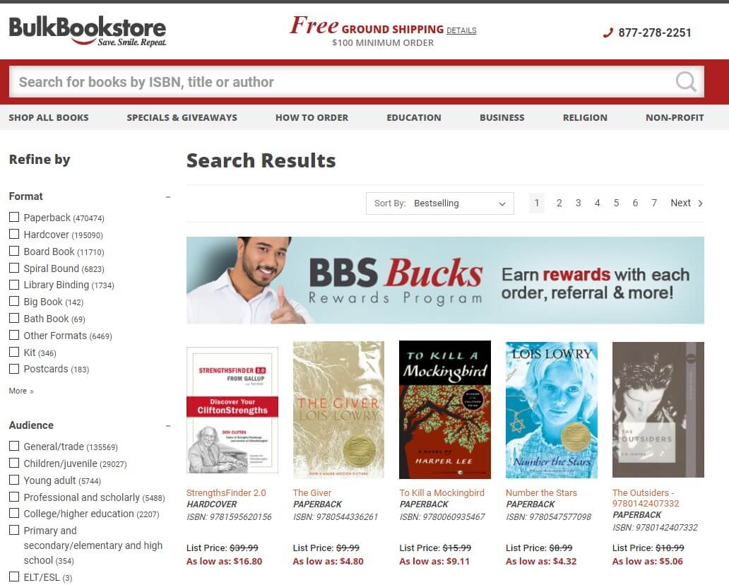 Bulk Book Store is a website and business where businesses can order books in bulk. A great example of B2B Business.