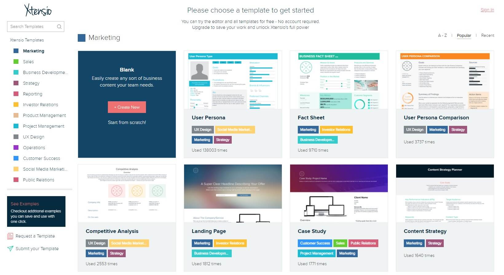 Xtensio software to create many different templates. Xtension for B2B target audience and B2B buyer personas