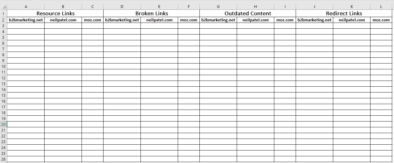 backlink analysis create spreadsheet to track competitors backlinks