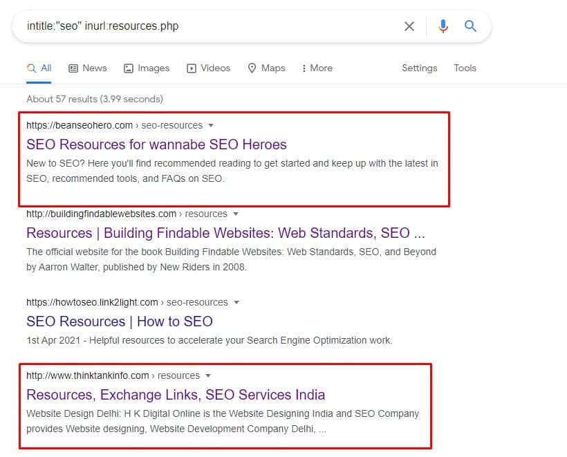 Google operators resource pages and link building opportunity Google operators resource pages and link building opportunity