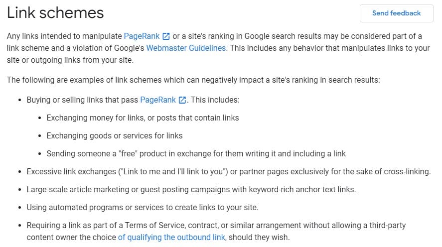 link schemes againts off-page seo