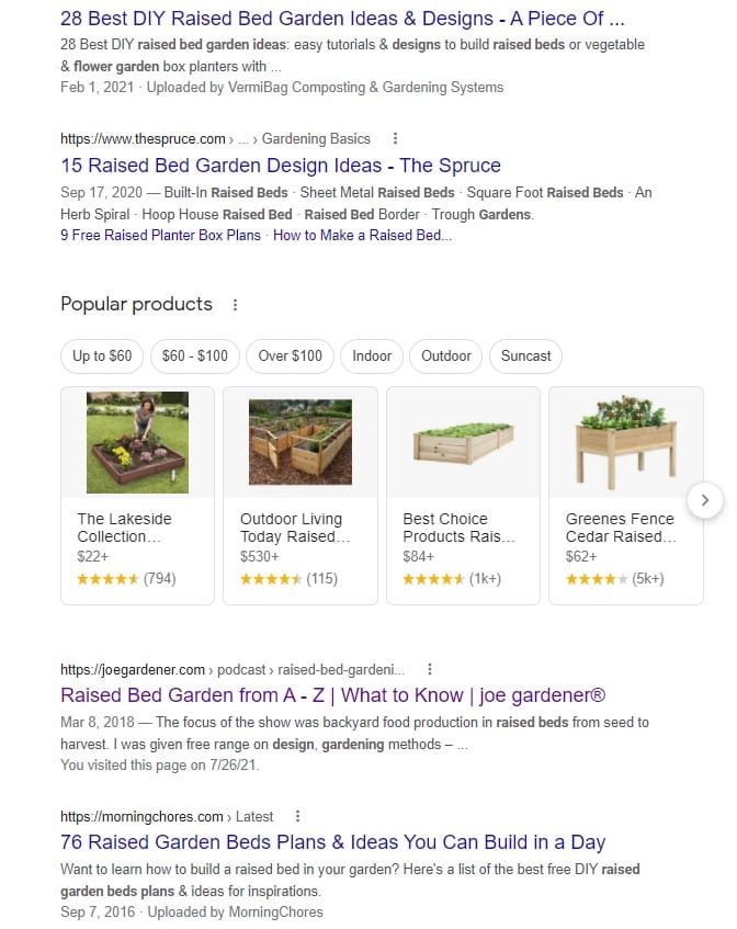 search intent in serp analyzing