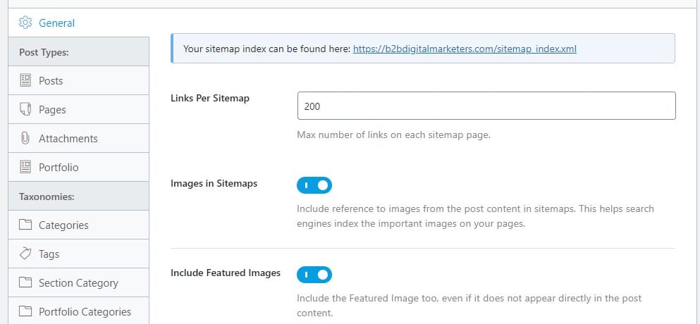 rank math setting for sitemap for technical seo