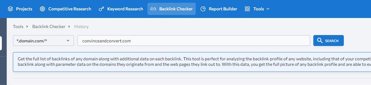 searching for competitors pages with the most backlinks