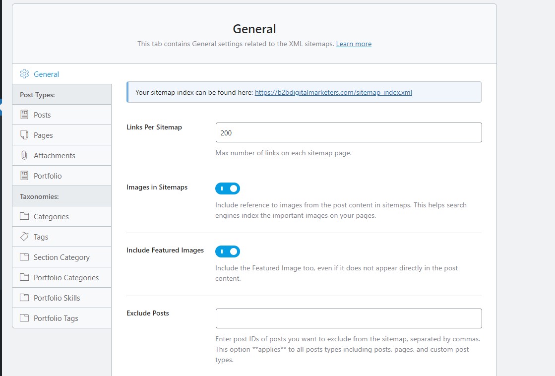sitemap for blog seo from rankmath interface sitemap for blog seo from rankmath interface