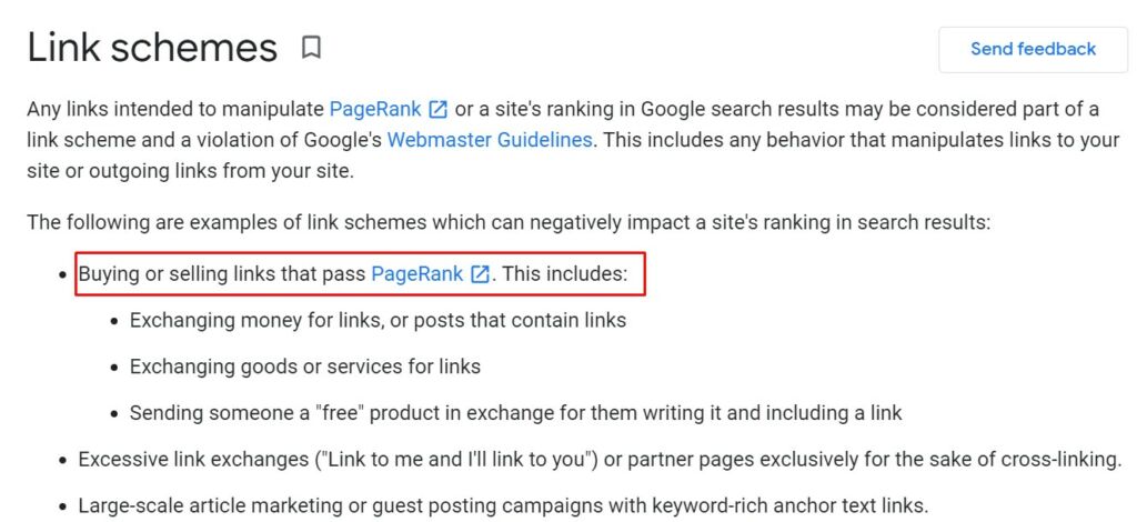 buying links for resource page link building bad