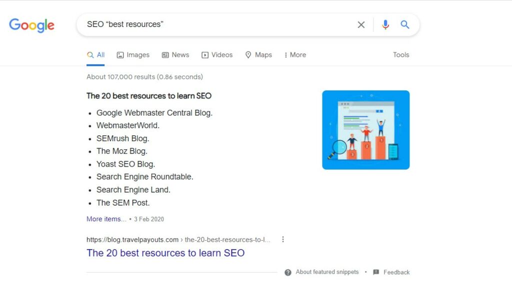 google search operators for resource link building