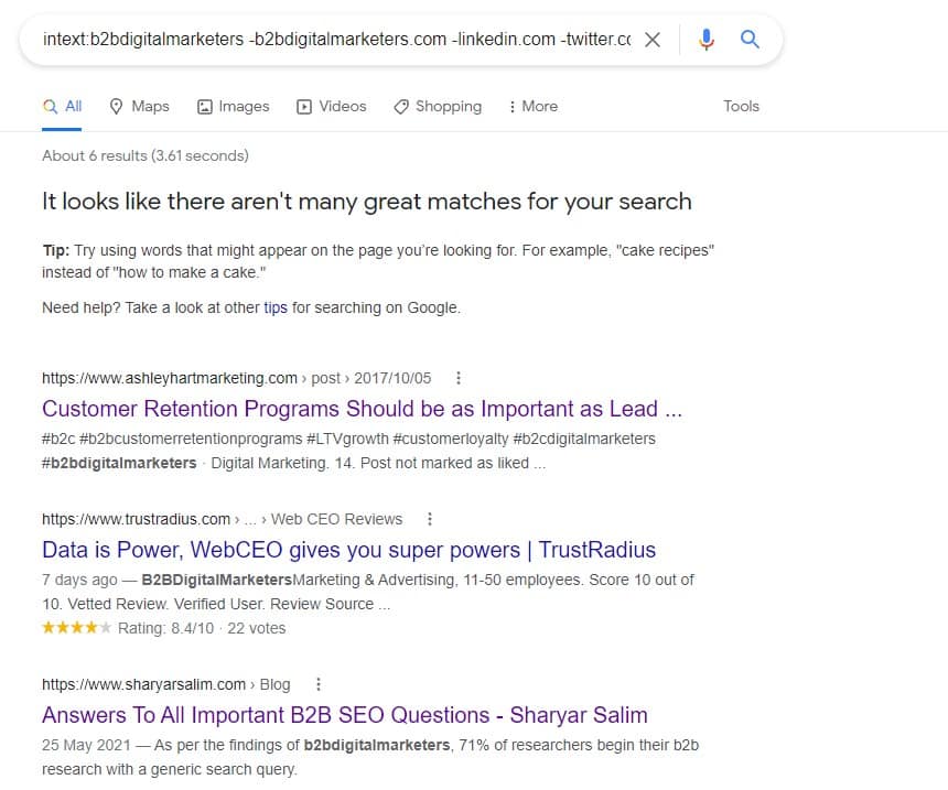 search operator for unlinked mentions link building strategies
