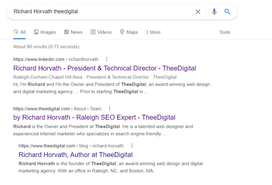 searching author on Google for information