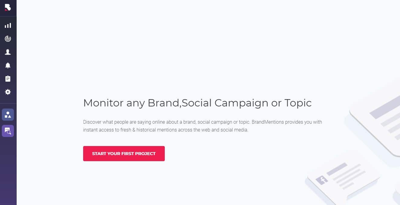 unlinked brand mentions with brandmentions.com start new project