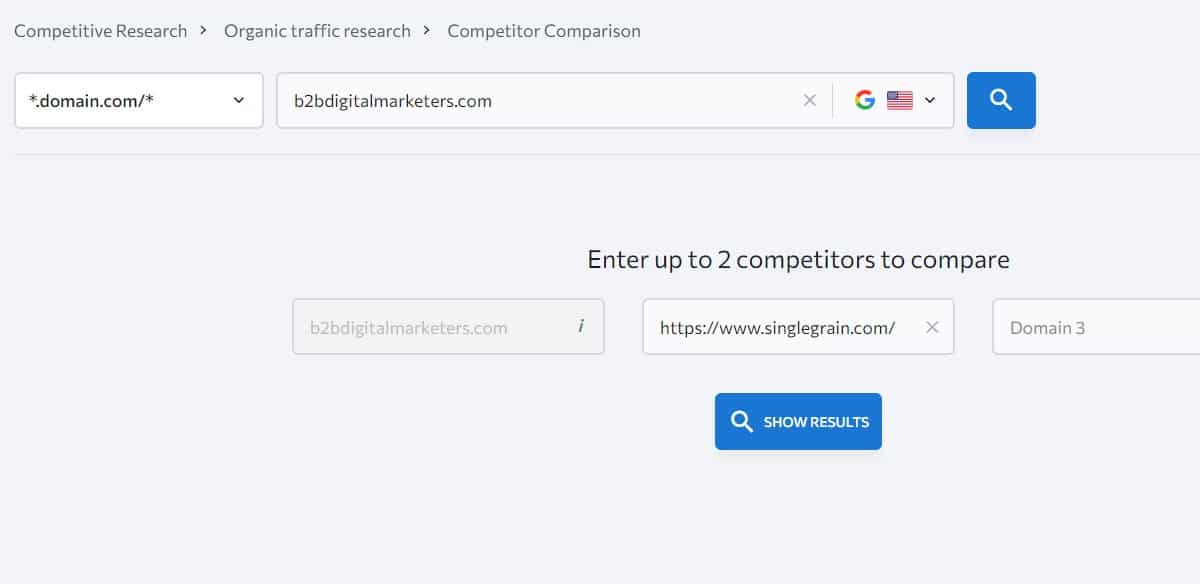 competitor comparison tool se ranking for b2b blog strategy