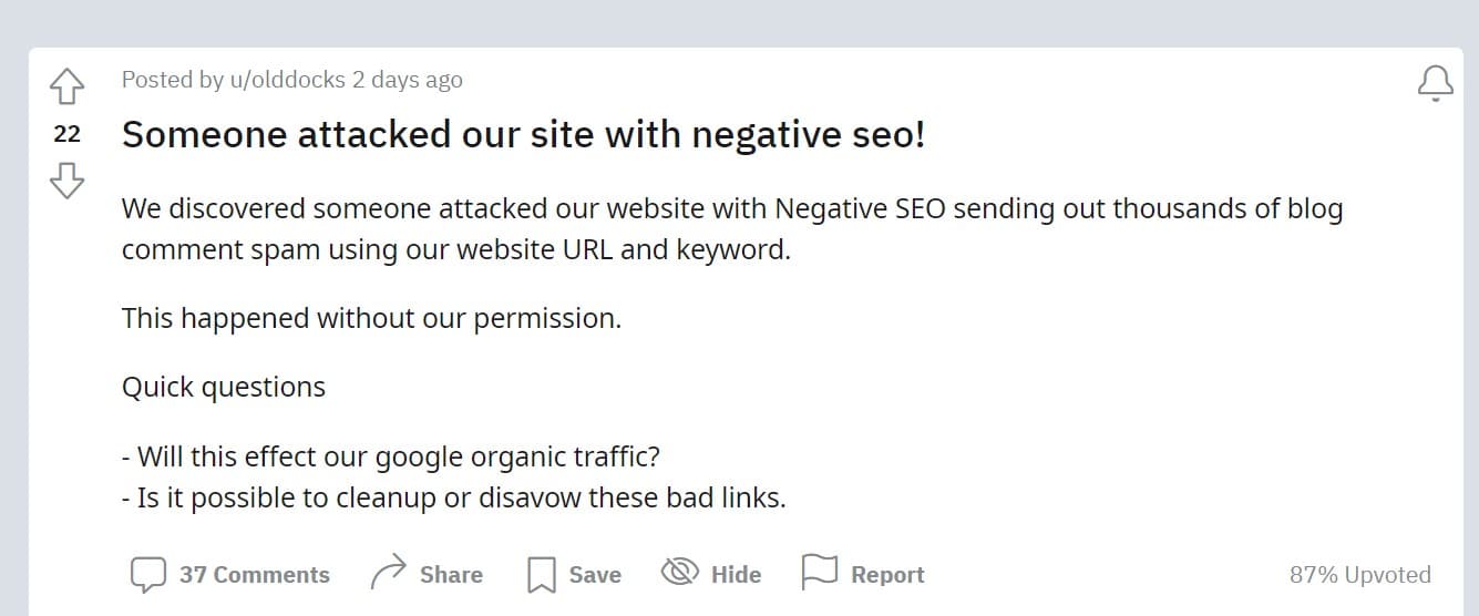 backlink audit helps prevent negative seo attack