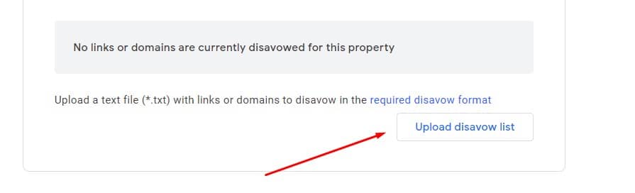 upload your disavow document google backlink audit