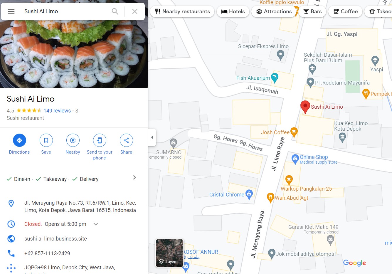 google my business for loca business showing in google maps example reason 1