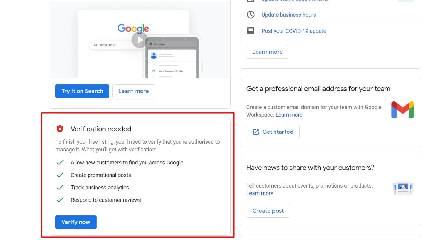 not verified business why is my business not showing up on google