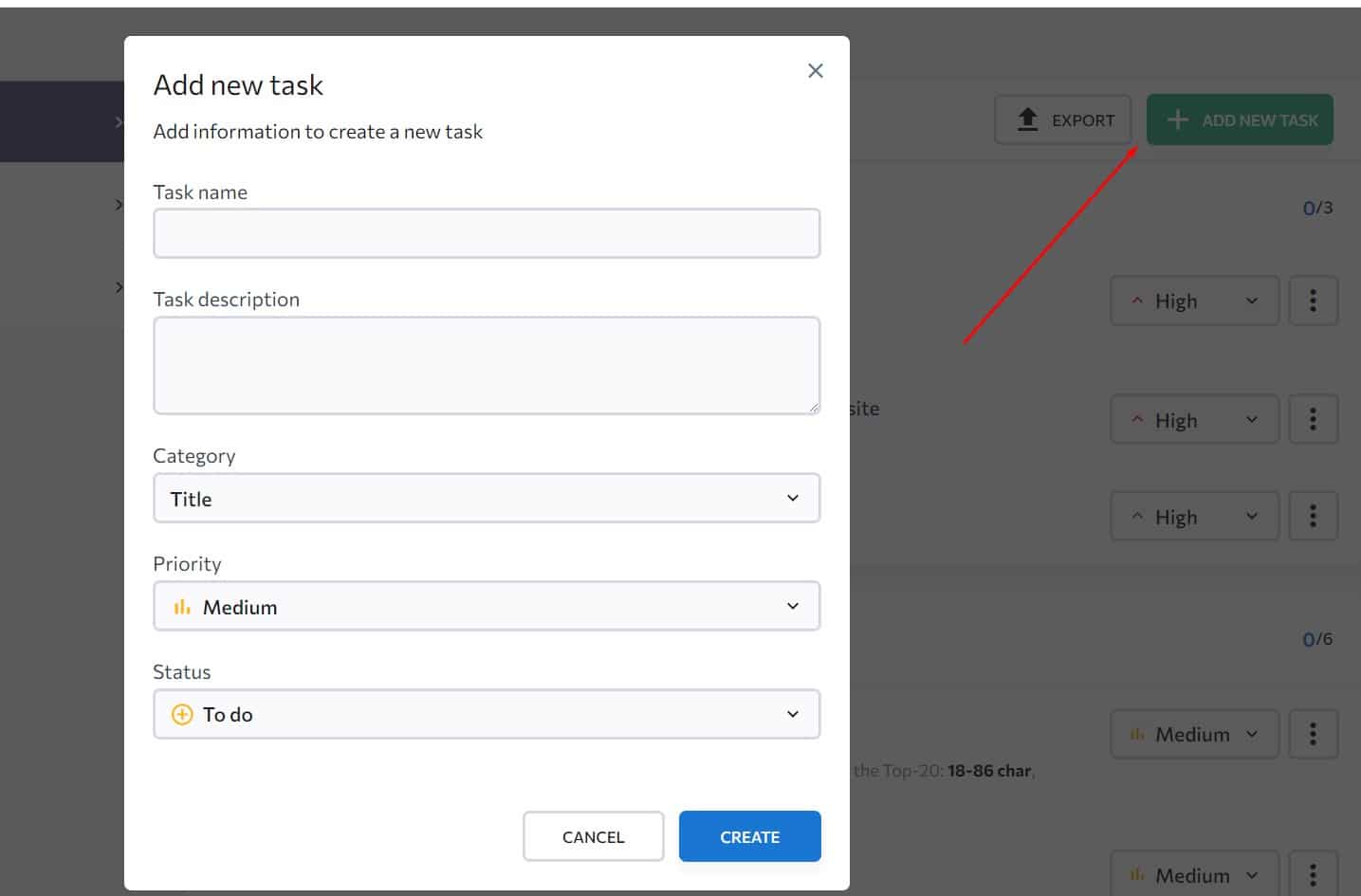 adding custom task to the seo to-do list in on page seo checker