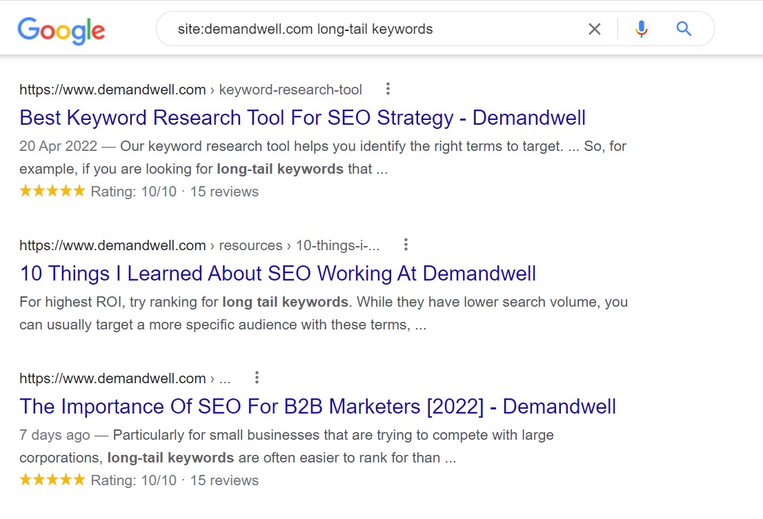how to find keywords on a website for link exchange using site operator