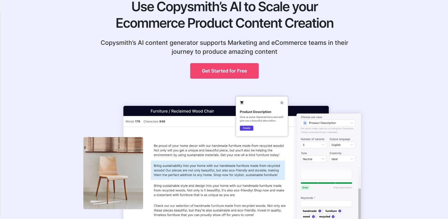 Copysmith best ai writing tools for ecommerce