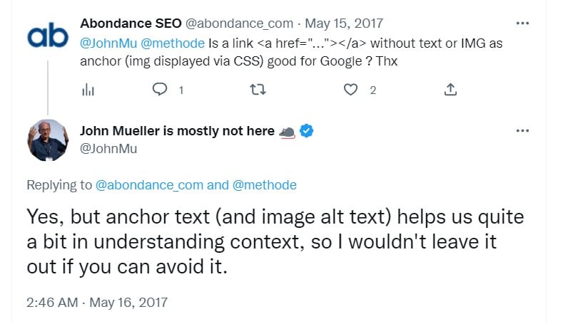 John Mueller on anchor text and why you should use it for your primary keyword