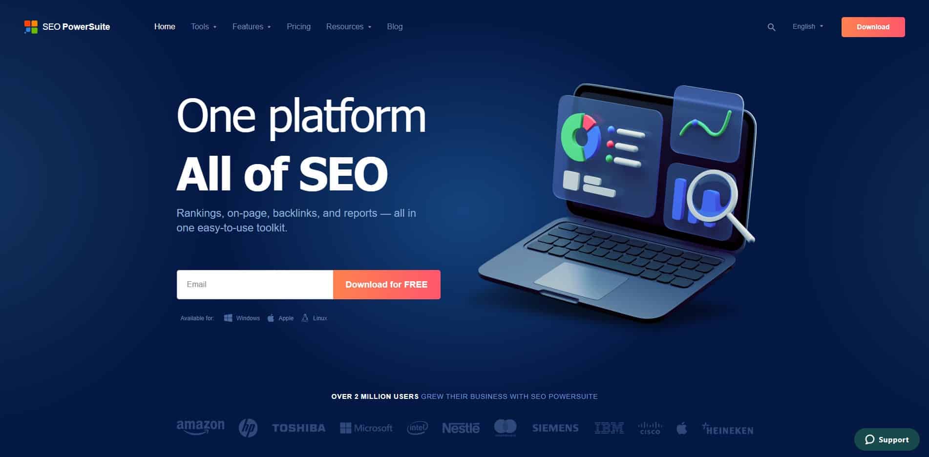 SEO PowerSuite is one of the best free alternatives to Screaming Frog and competitor
