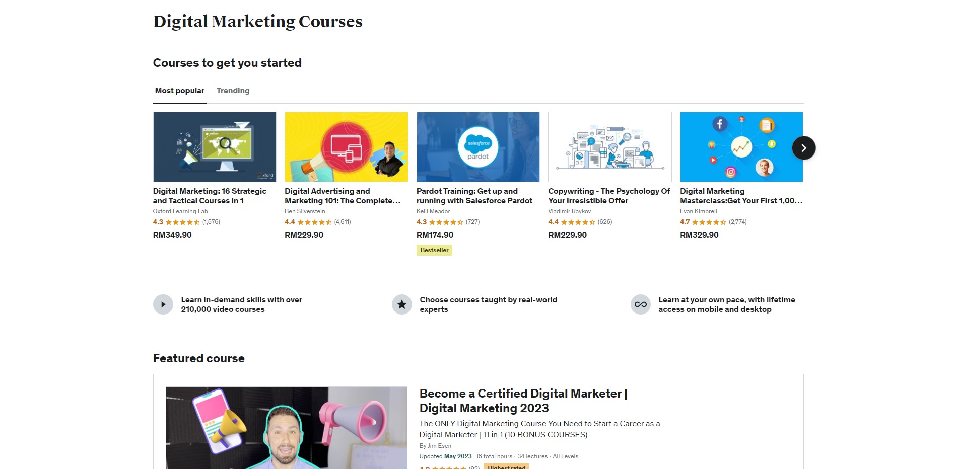Udemy offers a lot of free and cheap digital marketing courses