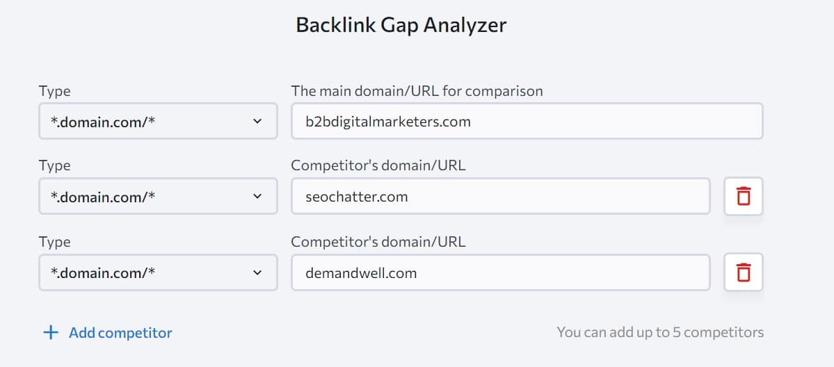 backlink gap analyzer from se ranking to find contextual backlink opportunities from my competitors