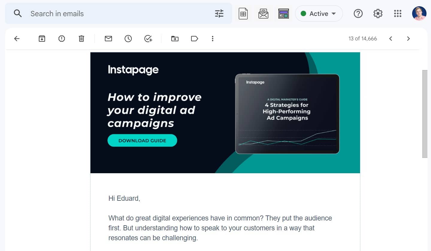 example of email marketing for saas lead generation