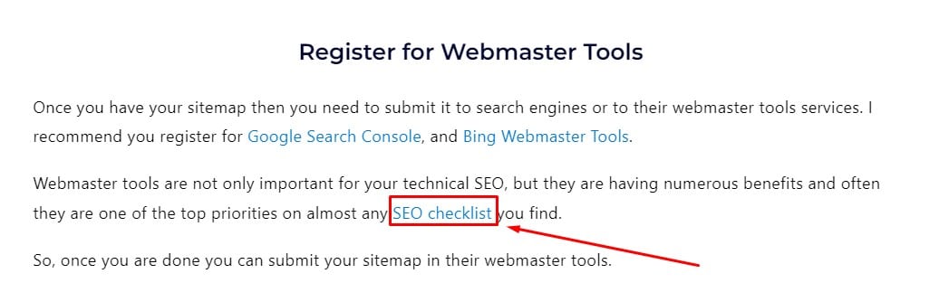 example of exact match anchor text for internal links for seo for construction