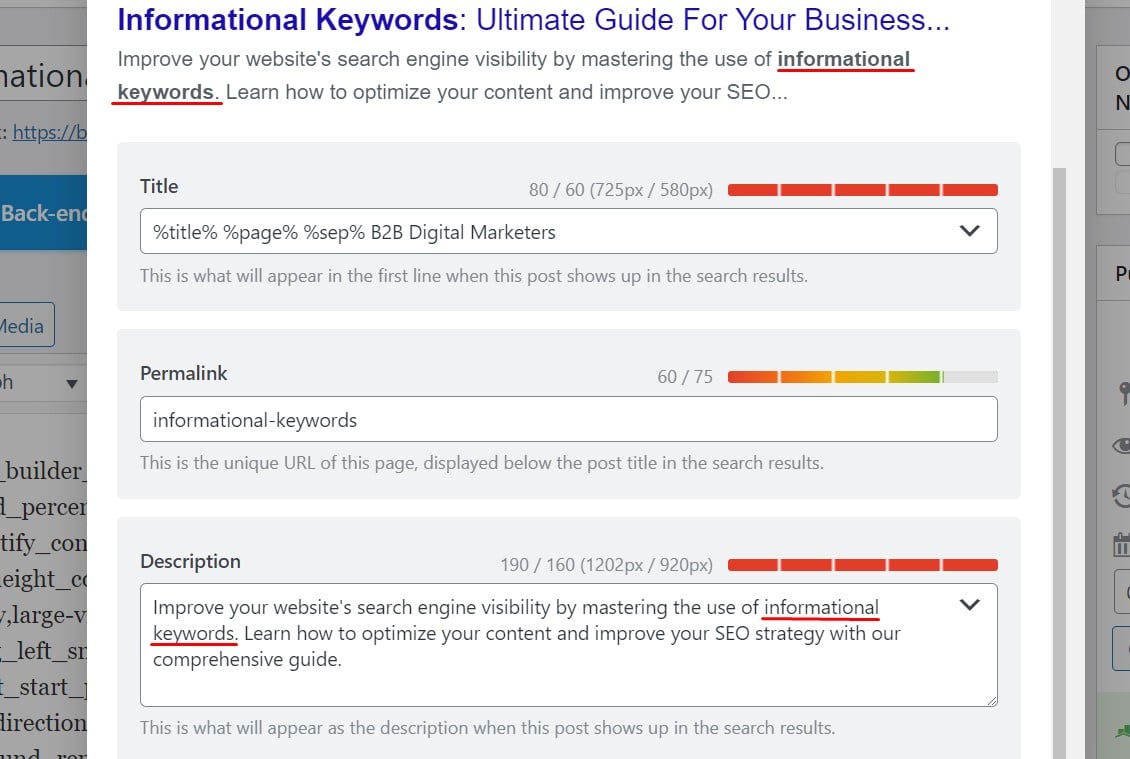 example of keyword placement for meta description