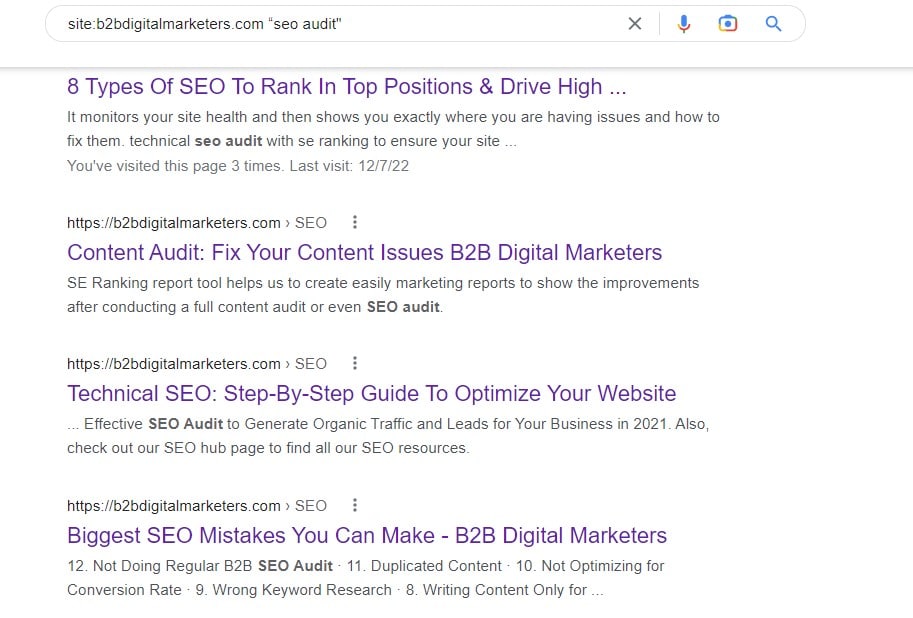 finding internal linking opportunities example for seo for construction