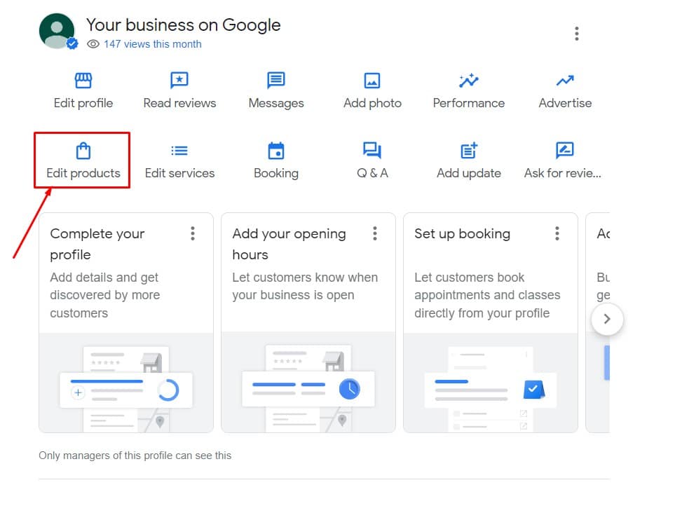 how to add google business profile products for backlinks