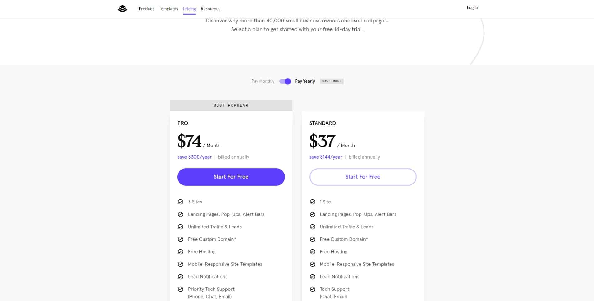 leadpages pricing alternative to unbouce