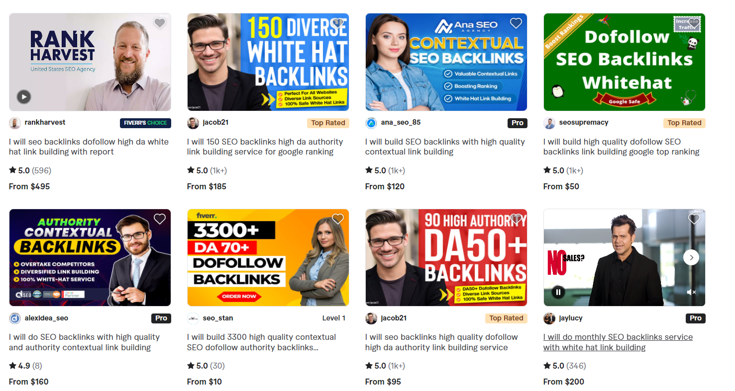 link building mistakes dont buy links on fiverr