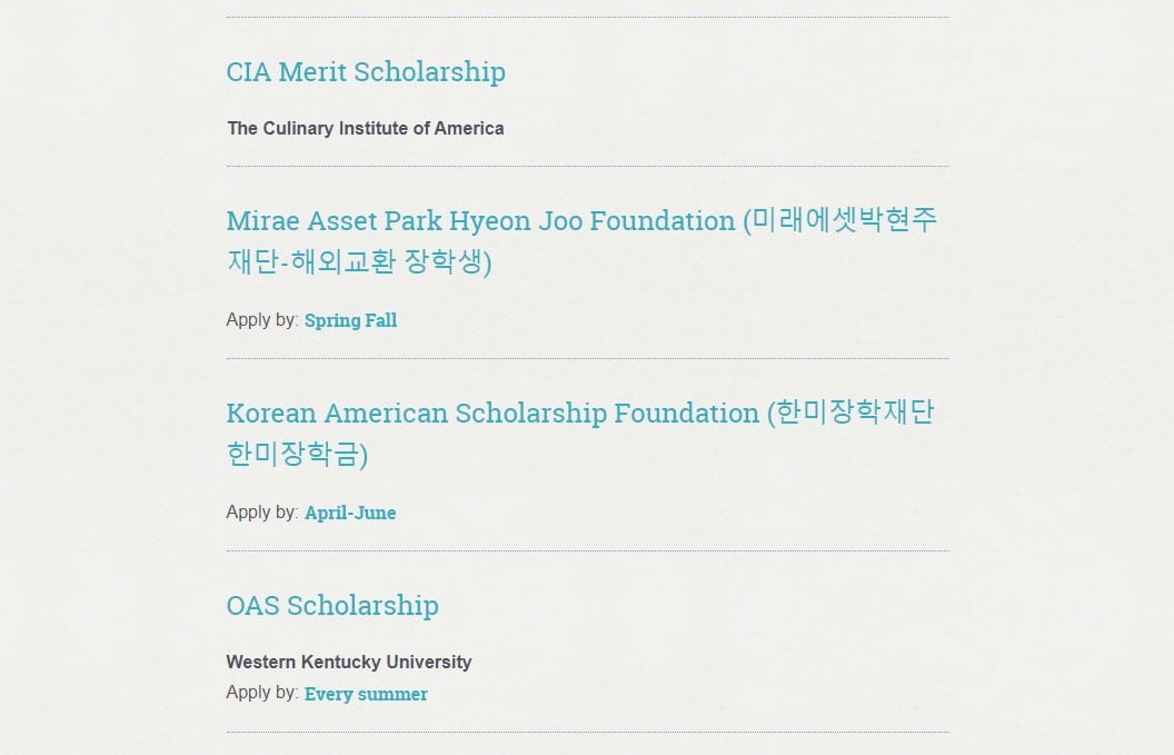 list of scholarship offers on a government website for gov backlinks
