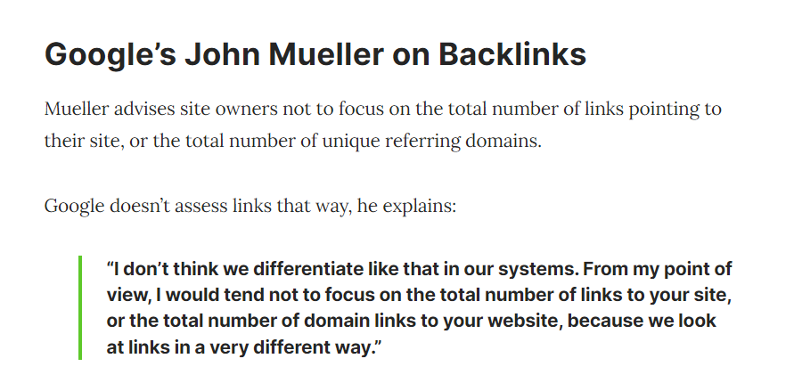 quality backlinks are the most important