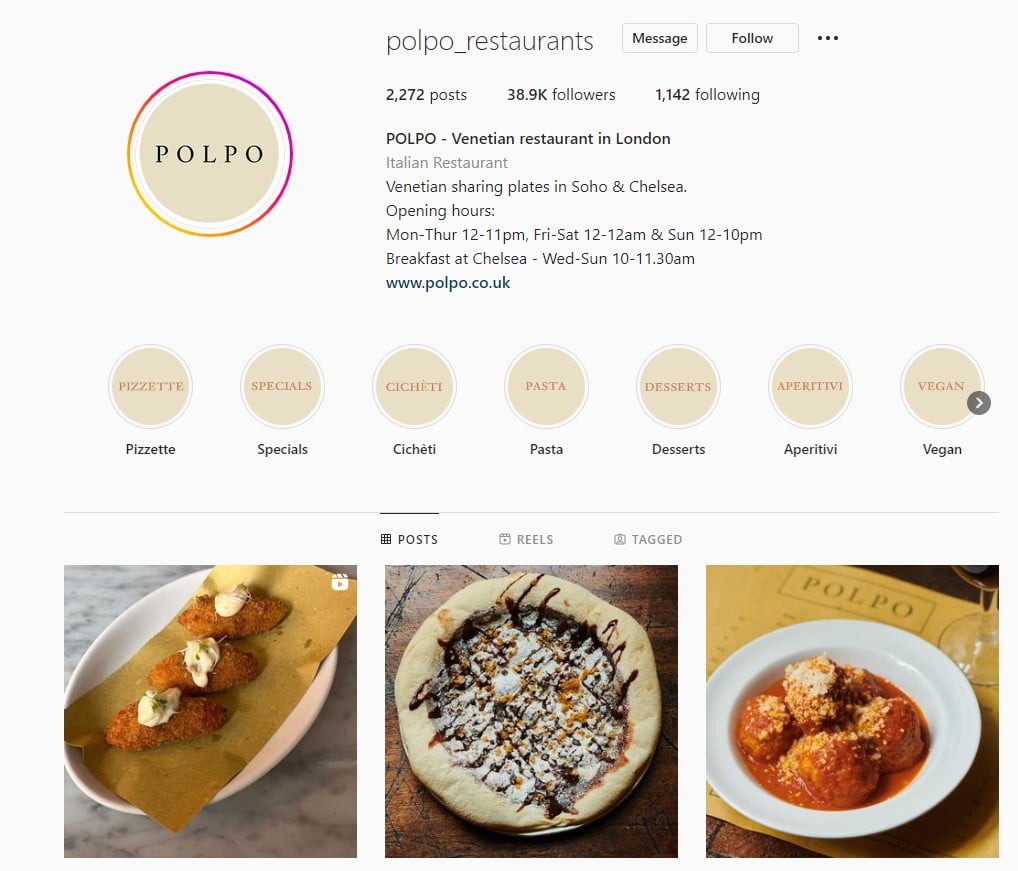 restaurant on instagram for smo example seo vs smo