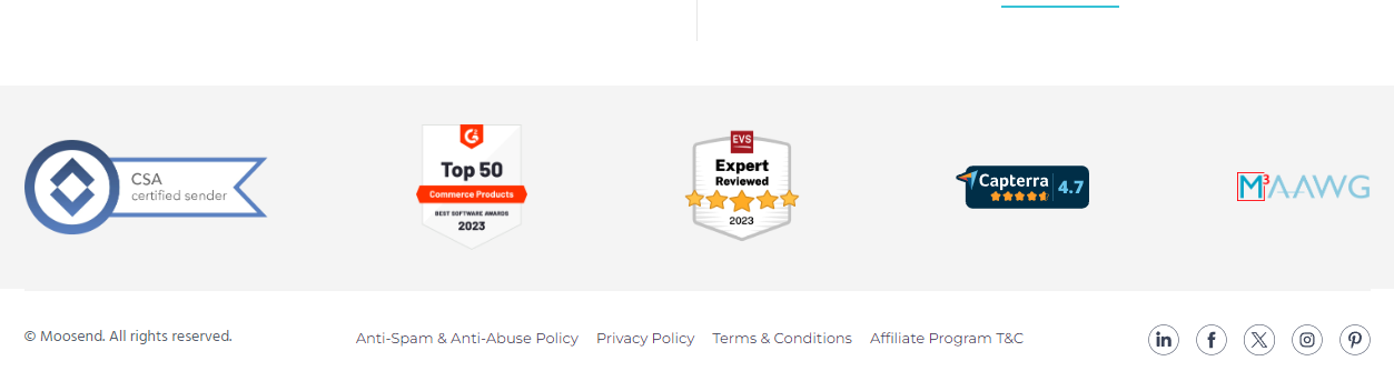 reviews and rating platform badges in footer seo