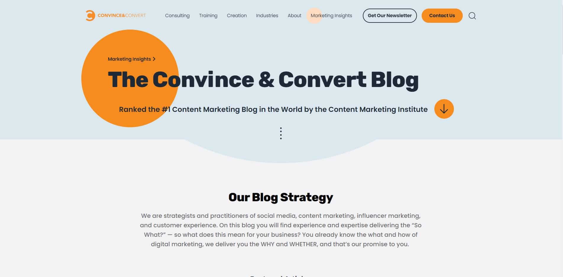 the convince and convert blog is one of the best b2b marketing blogs for content marketing