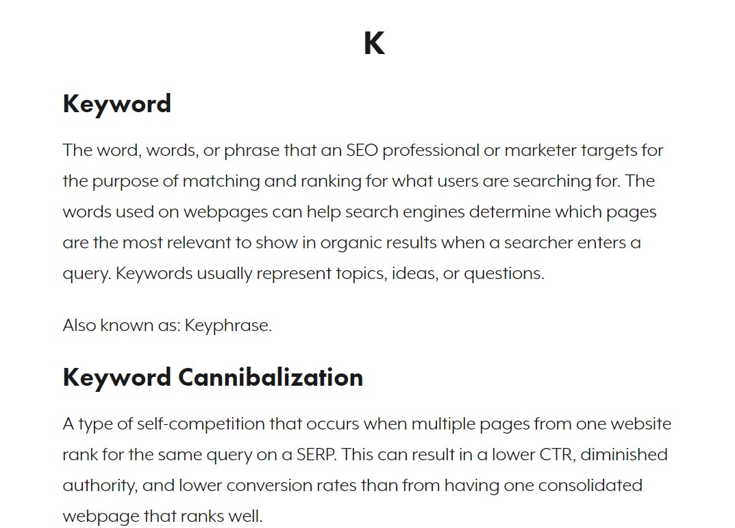 using glossaries to find more related keywords for lead generation