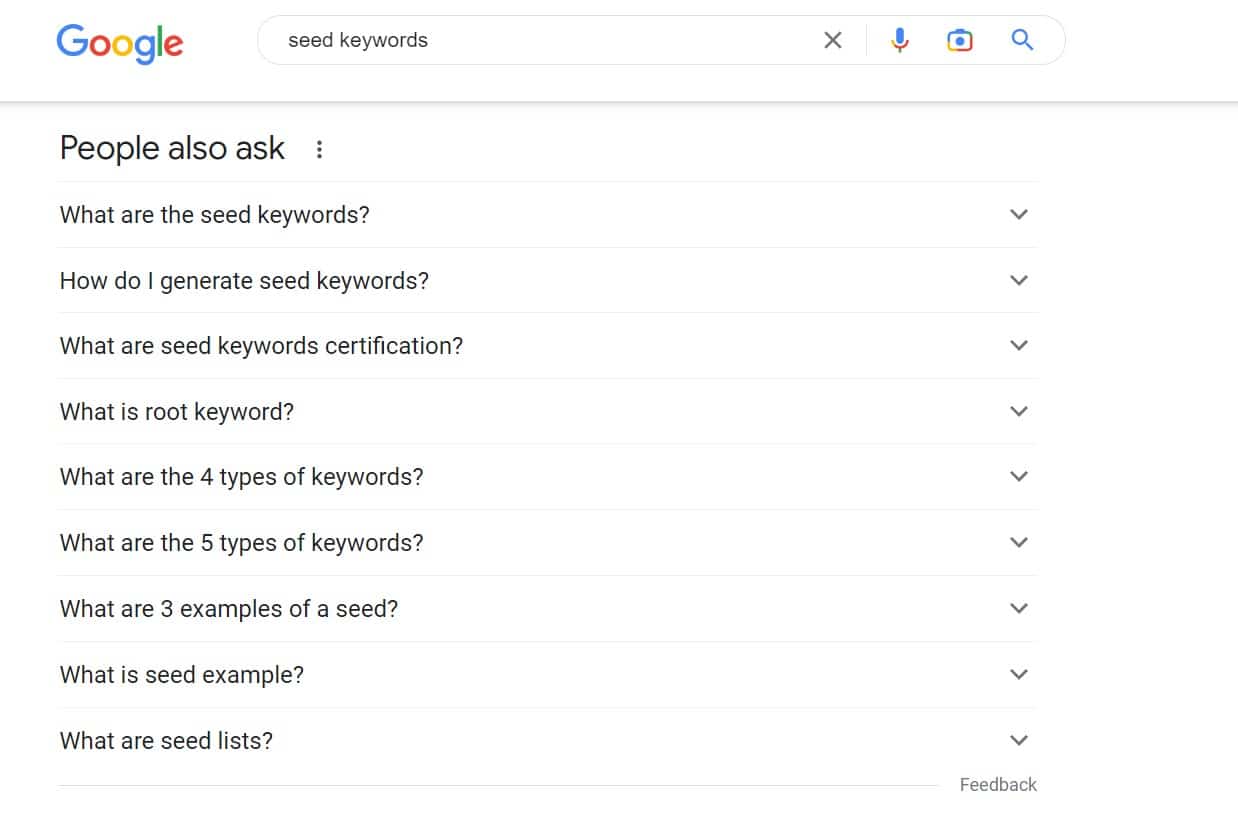 using people also ask to find relevant secondary keywords, question based keywords and keywords for faq section