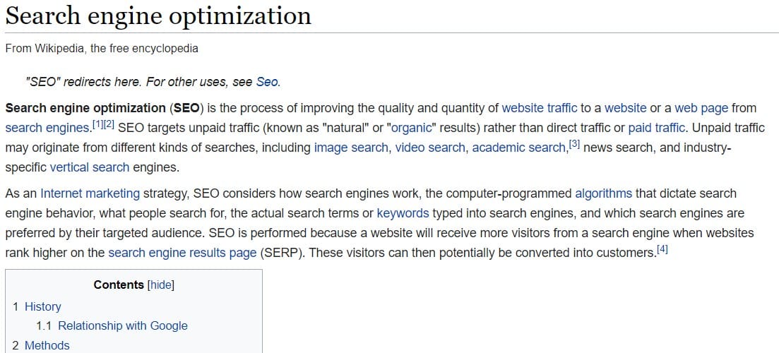 wikipedia loves to use exact match anchor texts of primary keywords